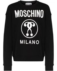 Moschino - Zwarte Sweatshirt Met Witte Print - Lyst