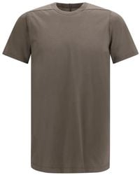 Rick Owens - Tops ,Bruin ,Katoen Katoenen T-Shirt Met Ronde Hals En Korte Mouwen - Lyst