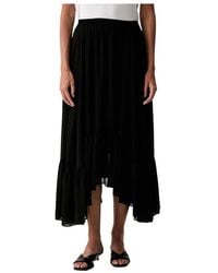 Michael Kors - Rokken ,Zwart ,Polyester Georgette High-Low Rok - Lyst