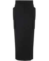 Rick Owens - Firbanks Virgin Wool Midi Skirt-Donna - Lyst