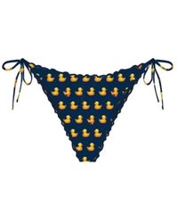 MC2 Saint Barth - Badmode ,Veelkleurig ,Braziliaanse Duck Print Bikini Broekje - Lyst