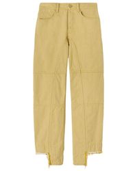 Jil Sander - Lockere denim-jeans mit asymmetrischem saum und fransen - Lyst