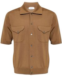 Versace - Truien & Vesten ,Bruin ,Wol Kort Gebreid Vest - Lyst