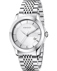 Gucci - Ya126401 G-Timeless Zilveren Wijzerplaat Herenhorloge - Lyst