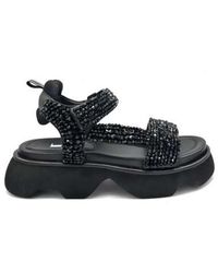 Jeannot - Schoenen ,Zwart ,Leer Flat Sandalen - Lyst