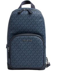Michael Kors - Tassen ,Blauw ,Polyester Canvas Schoudertas Met Exclusieve Print - Lyst