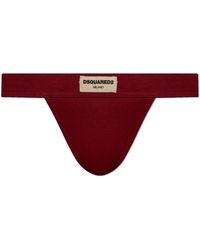 DSquared² - Ondergoed ,Rood ,Logo Stringbroekjes - Lyst