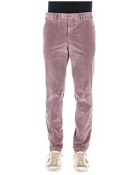 PT Torino - Broeken ,Paars ,Katoen Master Fit 500-Streep Velvet Broek - Lyst
