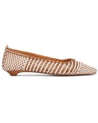 Kazar - Schoenen ,Bruin ,Leer Gevlochten Leren Pumps Met Platte Hak - Lyst