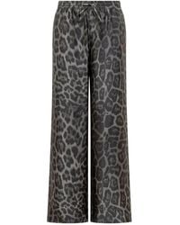 Stella McCartney - Leopard Print Silk Trousers With Drawstring Waistband - Lyst