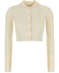 Jil Sander - Truien & Vesten ,Geel ,Wol Crème Wollen Blend Vest - Lyst