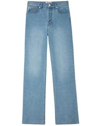 Zadig & Voltaire - Jeans a zampa blu chiaro con cuciture posteriori visibili e cinghie metalliche - Lyst