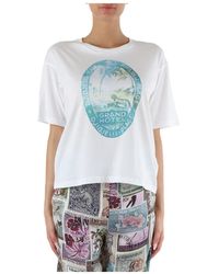 Replay - T-shirt in cotone con stampa frontale - Lyst