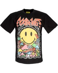 Market - Tops ,Veelkleurig ,Katoen Smiley Print Zwart Tee Katoenen T-Shirt - Lyst
