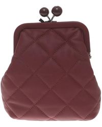 Weekend by Maxmara - Bordeaux quilted leder clutch - Lyst