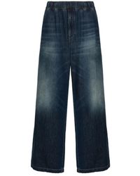 Valentino Garavani - Indigo denim wide leg jeans - Lyst