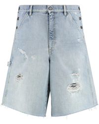 Golden Goose - Denim Bermuda Shorts Mit Seitenschlitzen - Lyst