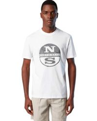 North Sails - T-shirt aus bio-baumwolle mit reflektierendem druck - Lyst