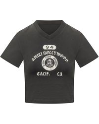 Amiri - Tops ,Zwart ,Katoen Collegiate V Neck Baby Tee - Lyst