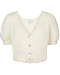 American Dreams - Truien & Vesten ,Wit ,Wol Witte V-Hals Cardigan - Lyst