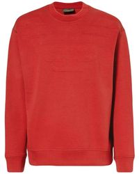 Emporio Armani - Rood Katoenen Sweatshirt Met Adelaarlogo - Lyst