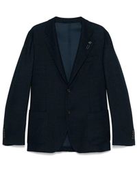Lardini - Dunkelblaue knopfjacke mit taschen - Lyst