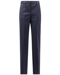 Lardini - Pantaloni blu in lana con chiusura a zip - Lyst
