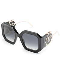 Philipp Plein - Schwarze sonnenbrille mit original-etui,stylische sonnenbrille spp067 - Lyst