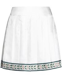 Casablancabrand - Falda plisada de seda blanco/verde - Lyst