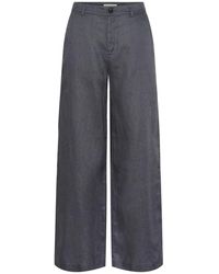 Part Two - Broeken ,Blauw ,Linnen Wijde Linnen Broek - Lyst