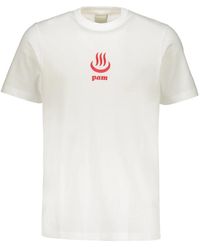 Pam - Tops ,Wit ,Katoen Biologisch Katoenen T-Shirt Met Achterprint - Lyst
