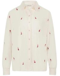 FABIENNE CHAPOT - Overhemden ,Wit ,Geborduurde Viscose Blouse Met Pepers - Lyst