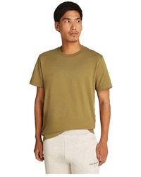 Calvin Klein - Grünes Baumwoll-T-Shirt Mit Rundhalsausschnitt - Lyst
