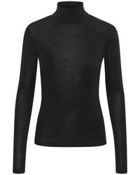 Gestuz - Truien & Vesten ,Zwart ,Wol Klassieke Wool Rollneck Coltrui - Lyst
