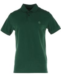 Timberland - Tops ,Groen ,Katoen Polo Shirt Met Korte Mouwen Van Katoenmix - Lyst