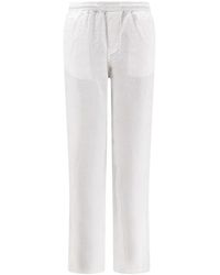 Aspesi - Broeken ,Wit ,Linnen Linnen Broek - Lyst