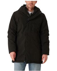 Pure Path - Schwarze Regular Fit Parka Jacke - Lyst