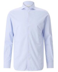 Profuomo - Overhemden ,Blauw ,Katoen Formele Overhemden - Lyst