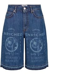 Iceberg - Regular fit blaue denim-bermuda-shorts - Lyst