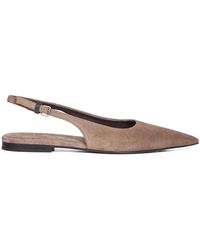 Brunello Cucinelli - Suede Slingback Ballerina's - Lyst