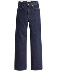 Levi's - Jeans ,Blauw ,Katoen Ribcage Wide Leg Jeans - Lyst