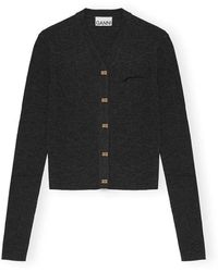 Ganni - Thin Short Cardigan 2474 - Lyst