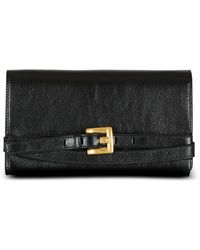 Balmain - Shuffle Brieftasche Aus Geknittertem Leder Mit Kette - Lyst