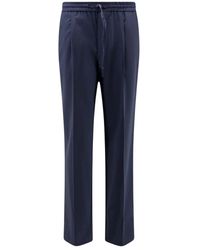 Amaranto - Broeken ,Blauw ,Wol Slim-Fit Pantalon - Lyst
