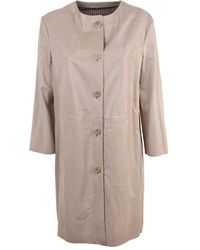 DROMe Leather Overcoat - Naturel