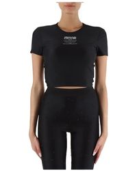 Versace - Top in tessuto stretch con stampa logo - Lyst