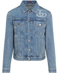 Gucci - Jassen ,Blauw ,Denim Lasered Double G Denim Jack - Lyst