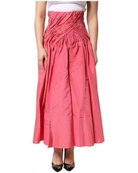 Dolce & Gabbana - Zijden Geplooide Midi Rok Met Hoge Taille - Lyst