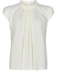 iN FRONT - Overhemden ,Wit ,Polyester Off Blouse Met Ruchedetail - Lyst