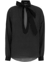 Tom Ford - Geprinte Zijden Blouse Met Kleine Polka Dots - Lyst